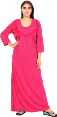 Flosee Women Nighty(Pink)