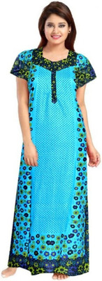 Sharma Distributor Women Nighty(Blue)