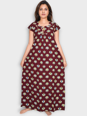 UDI WORLD Women Nighty(Maroon)