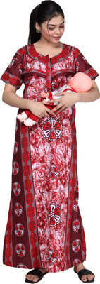 TANISHKA ENTERPRISES Women Maternity/Nursing Nighty(Red)