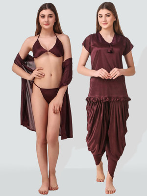 DreamBe Women Nightdress(Purple)