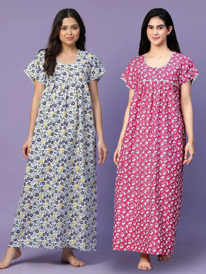 CLOCHOICE Women Nighty(Multicolor)