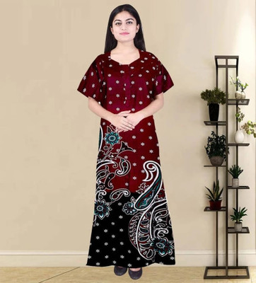 Saviaara Women Nighty(Multicolor)