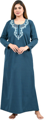 MIAVII CREATION Women Nighty(Blue)