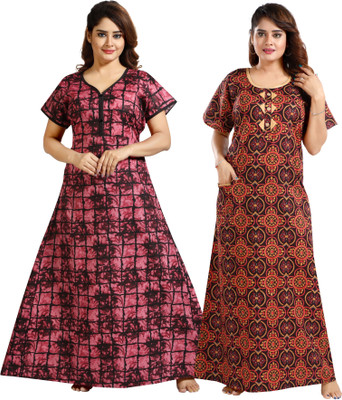 Nighty King Women Nighty(Multicolor)