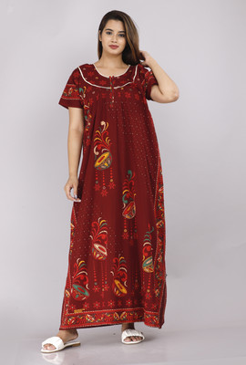 ANIERV Women Nighty(Maroon)