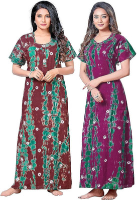 KBNBJ Women Nighty Set(Multicolor)