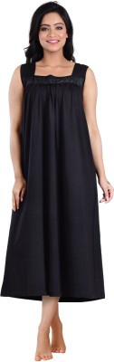 Piyali's Creation Women's Women Nighty(Black)