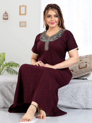 BAILEY SELLS Women Nighty(Maroon)