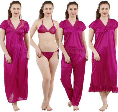 Romaisa Women Nighty Set(Purple)