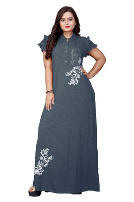 Shree Shyam Women Nighty(Grey)