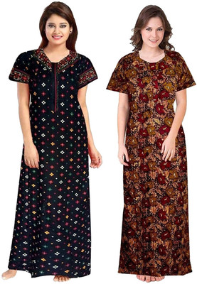 yarendra export Women Nighty(Multicolor)