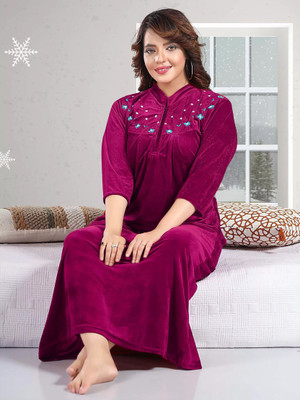 Rangmor Women Nighty(Purple)