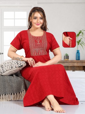 BAILEY SELLS Women Nighty(Red)