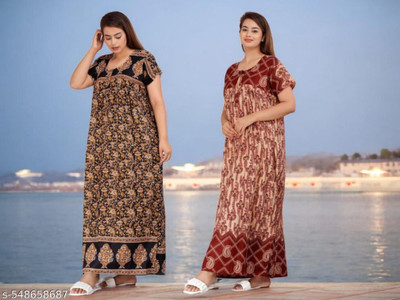Kirtikurties Women Nighty(Multicolor)