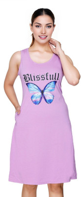 White Moon Women Nighty(Purple)