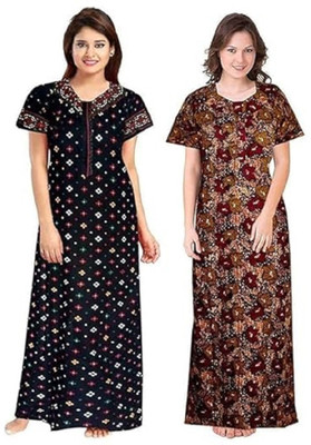 Bajrang Enterprises Women Nighty(Black, Brown)