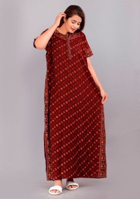 BHOOMI ENTERPRISES Women Nighty(Maroon)