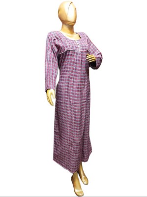 LalitHosiery Women Nighty with Robe(Maroon)