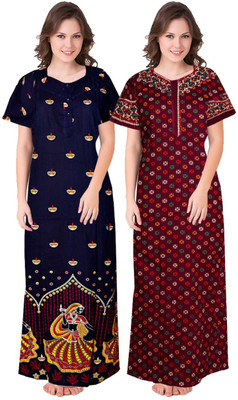 SINDHU ENTERPRISES Women Nighty(Blue)