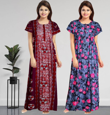 Akash Women Nighty(Multicolor)