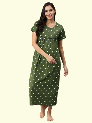Kryptic Women Nighty(Light Green)