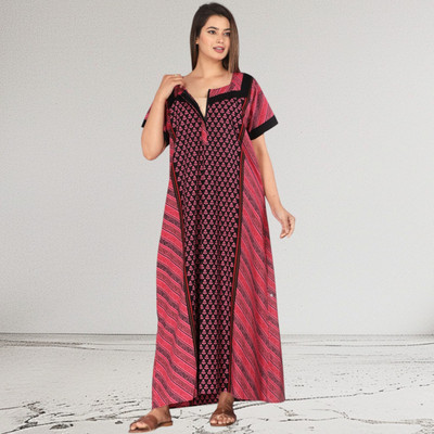 Durga Enterprises Women Nightdress(Pink)