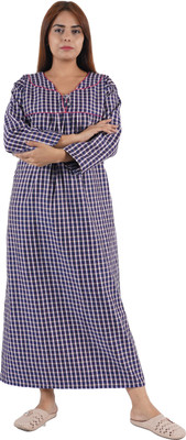 Aradhya Creations Women Nighty(Blue)