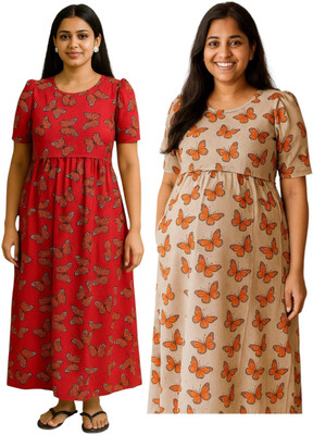 Juana Women Maternity/Nursing Nighty(Multicolor)