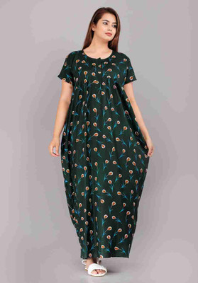 DreamBe Women Nighty(Green)