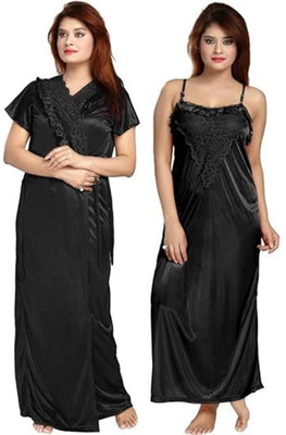 TASN Women Nighty Set(Black)