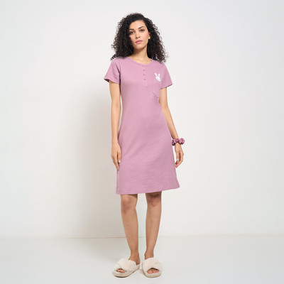 Dreamz by Pantaloons Women Nightdress(Purple)