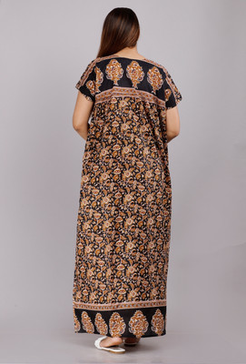AakarShana Women Nightdress(Black)