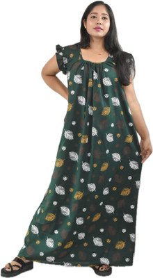 BDROX Women Nighty(Green)