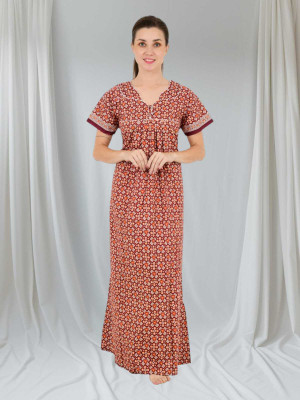 UTTRAKHAND CLOTHHOUSE Women Nighty(Red)