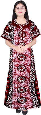 BHOOMI ENTERPRISES Women Nighty(Red)
