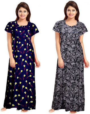 Vatatmaj Creations Women Nighty(Multicolor)