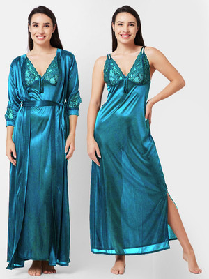 TASN Women Nighty Set(Green)