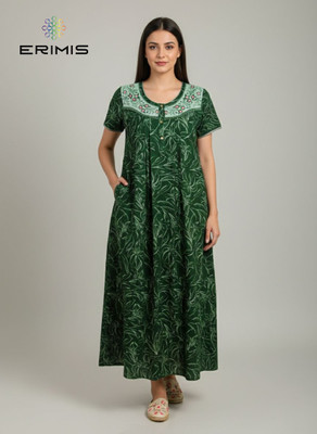 Erimis Women Nighty(Dark Green)