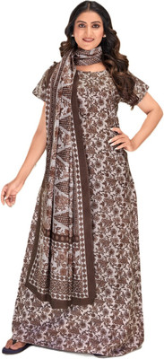 Shreejee Women Nighty Set(Brown)
