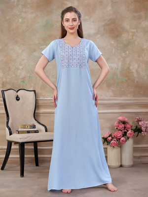 Sand Dune Women Nighty(Blue)