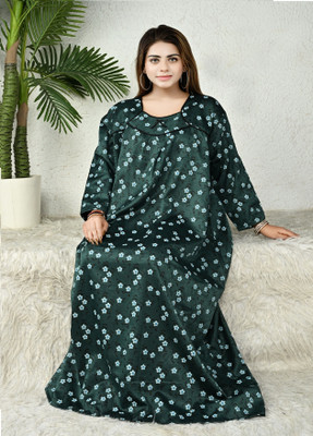 Bindass female collection Women Nighty(Green)