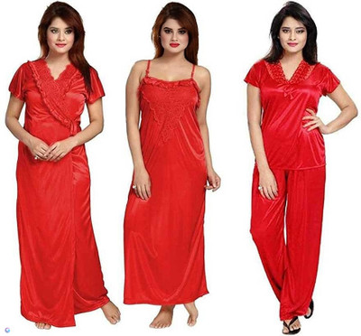 ovida Women Nighty(Red)