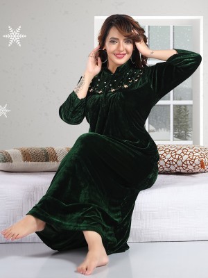 Robecult Women Nighty(Green)