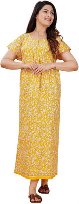 Shakti Enterprises Women Nightdress(Yellow)