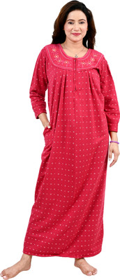 MIAVII CREATION Women Nighty(Red)