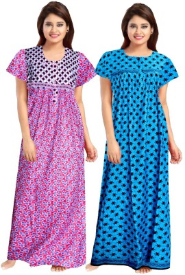 Ganpati Enterprises Women Nighty(Pink, Blue)