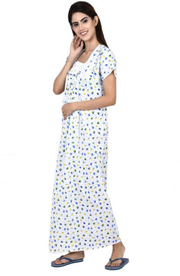 LDHSATI Women Nighty(White)