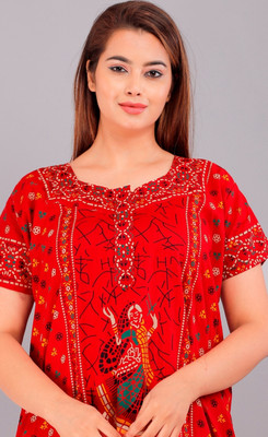NIRMALA FASHIONS Women Nighty(Red)