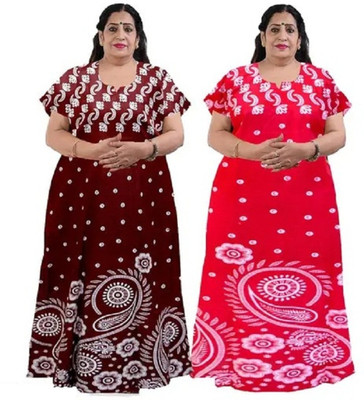 kavyansh Women Nightdress(Maroon, Red)